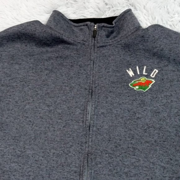 Minnesota Wild Mens Fleece Jacket Gray XL NHL Hockey Embroidered Logo Graphic - Picture 5 of 12